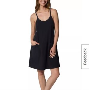 Tarse Black 92% Cotton Mini Dress Romper, Racerback, M